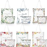 Aliceset 12 Pcs Christian Gift for Women Including 6 Bible Verse Tote Bags 6 Inspirational Makeup Bags with Zipper Religious Motivational Christian Gifts for Coworkers Church(White,Colorful)