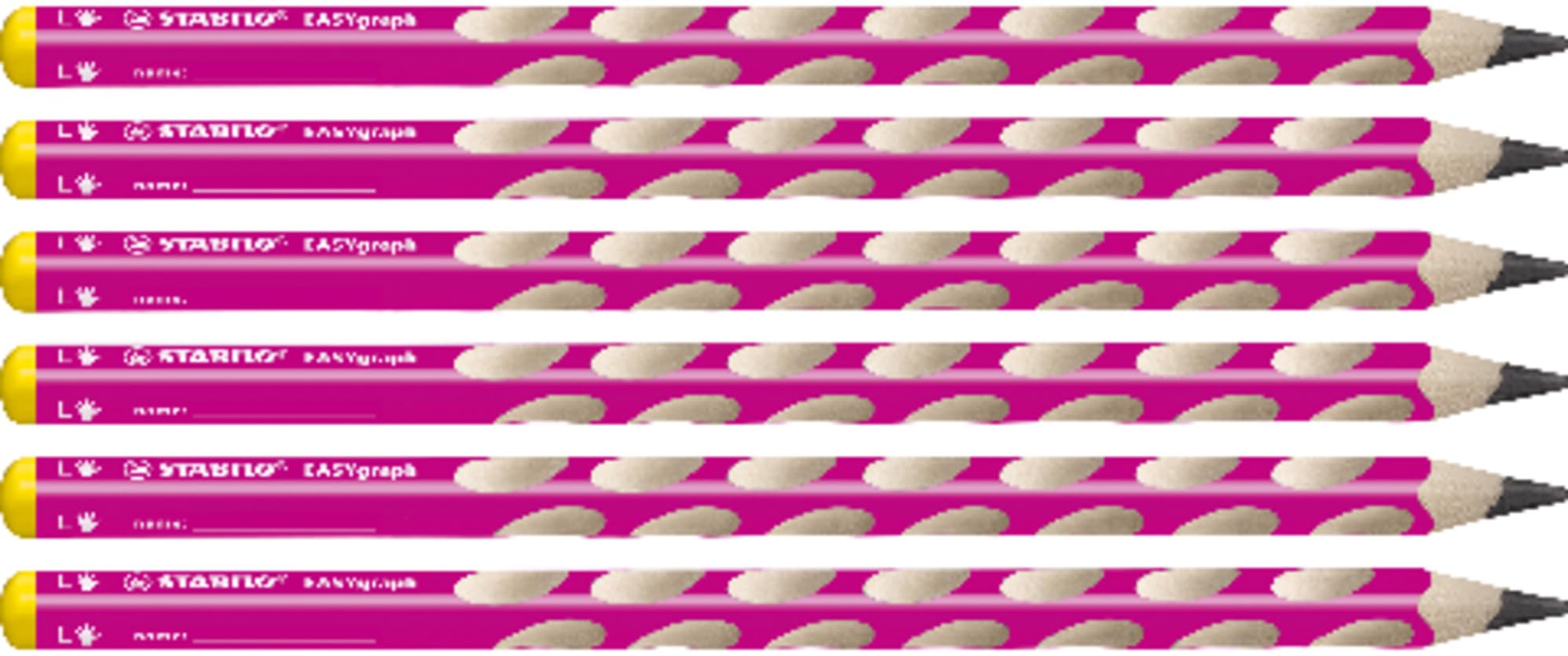 Ergonomic Graphite Pencil - STABILO EASYgraph - Left-Handed - Pink - Pack of 6 - B — image 1