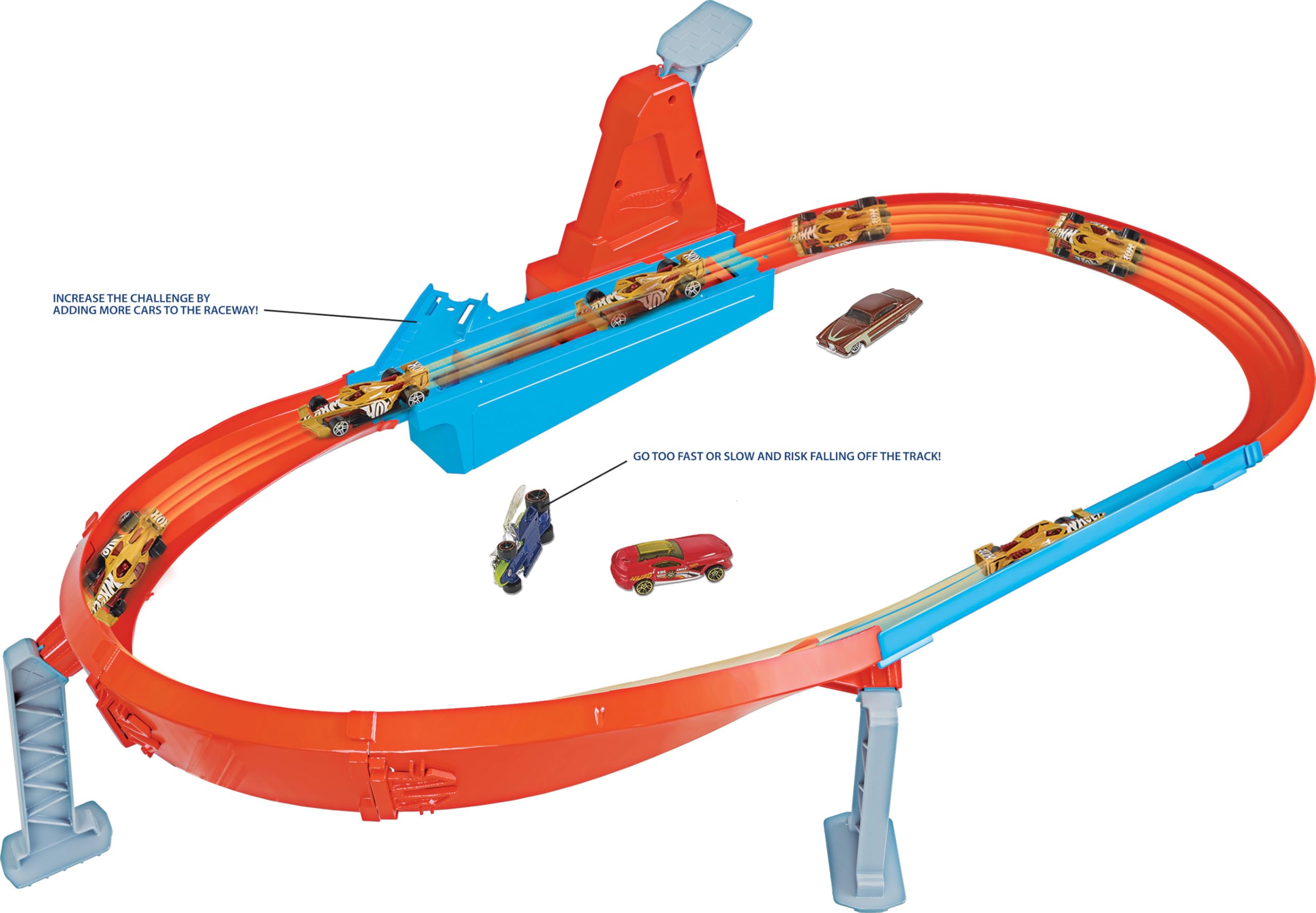 Hot Wheels Toy Car Track Set, Rapid Raceway Champion, Multi-Car Launcher, Connects to Other Sets, Includes 1:64 Scale Car