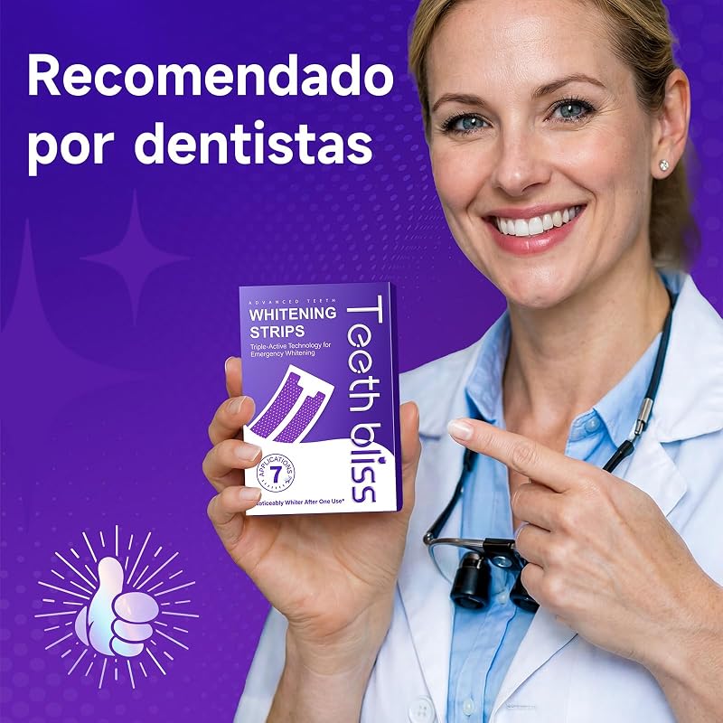 Tiras Blanqueadoras Dientes Moradas: Blanqueador Dental Morado, 7 Tratamiento Efecto Rápido Eliminar Café, Vino, Tabaco Manchas, Seguro Esmalte, Blanqueamiento para Bodas, Citas Trabajar — foto 6 de 8