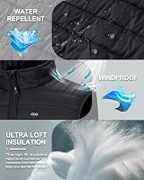 33,000ft Men's Lightweight Gilet Packable Puffer Vest Black L view 4
