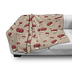 Ambesonne Mushroom Throw Blanket, Woodland Themed