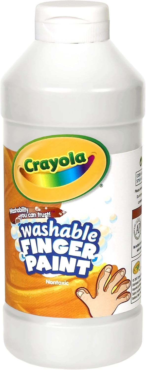 Crayola Fingerpaint, White, 32 Ounces, Washable Kids Paint, Ages 3+, White Washable Fingerpaint, Quart (55-1332-053): Toys & Games