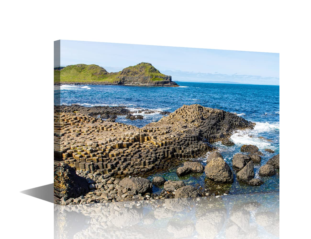 Generic Canvas Wall Art Landscape of Giant's Causeway Trail Prints Painting Northern Ireland Paintings on Canvas for Home Decor Office Framed Ready to Hang 12x18inch — image 1