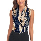 Soneven Womens Sleeveless Golf Polo Shirts Button Down Shirts Business Casual Work Blouse Tank Tops