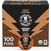 Death Wish Coffee - Single Serve Pods - Medium Roast Coffee Pods - Made with USDA Certified Organic - 100 Count (Pack of 1)