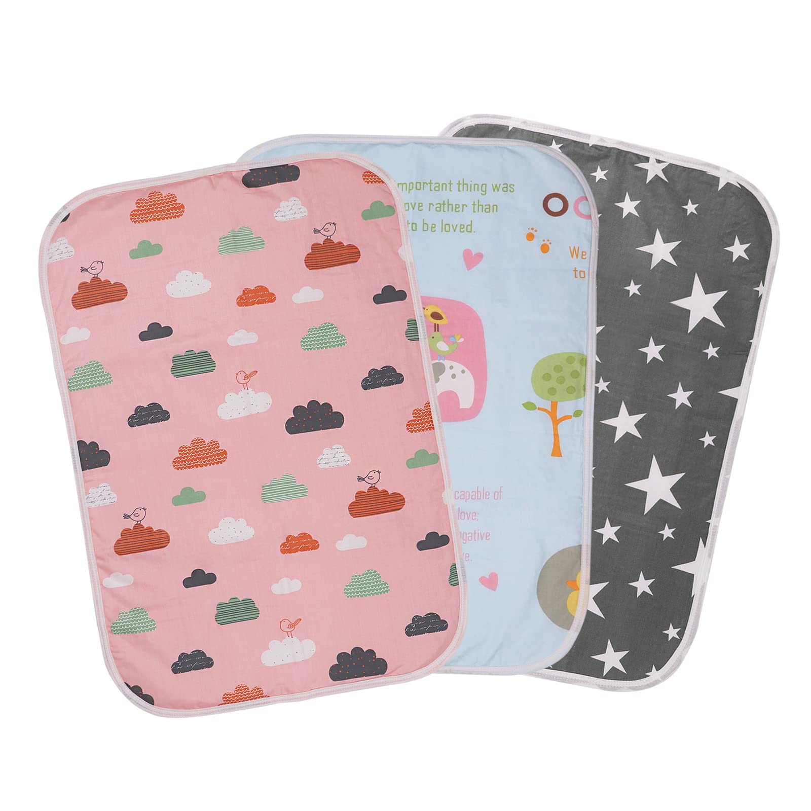 Baby Changing Pad Mats, 3-Pack Waterproof Foldable Changing Pad - 19.6''X27.5'' Reusable Washable Unisex Liner for Indoor, Outdoor, Travel