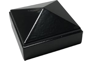 DECOREX HARDWARE 2" x 2" Aluminium Pyramid Post Cap for Metal Posts - Pressure Fit - Black - DHPPC20