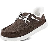 STQ Slip On Shoes Women Loafers Orthopedic Fur Lined Warm Winter Canvas Boat Shoes Plantar Fasciitis Relief Maternity Pregancy Walking Sneakers for Travel