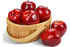 Lorigun Artificial Apples Fake Fruits Red Delicious Apples for Decoration, Decorative Fruit, Faux Big Red Apple 6 Pcs