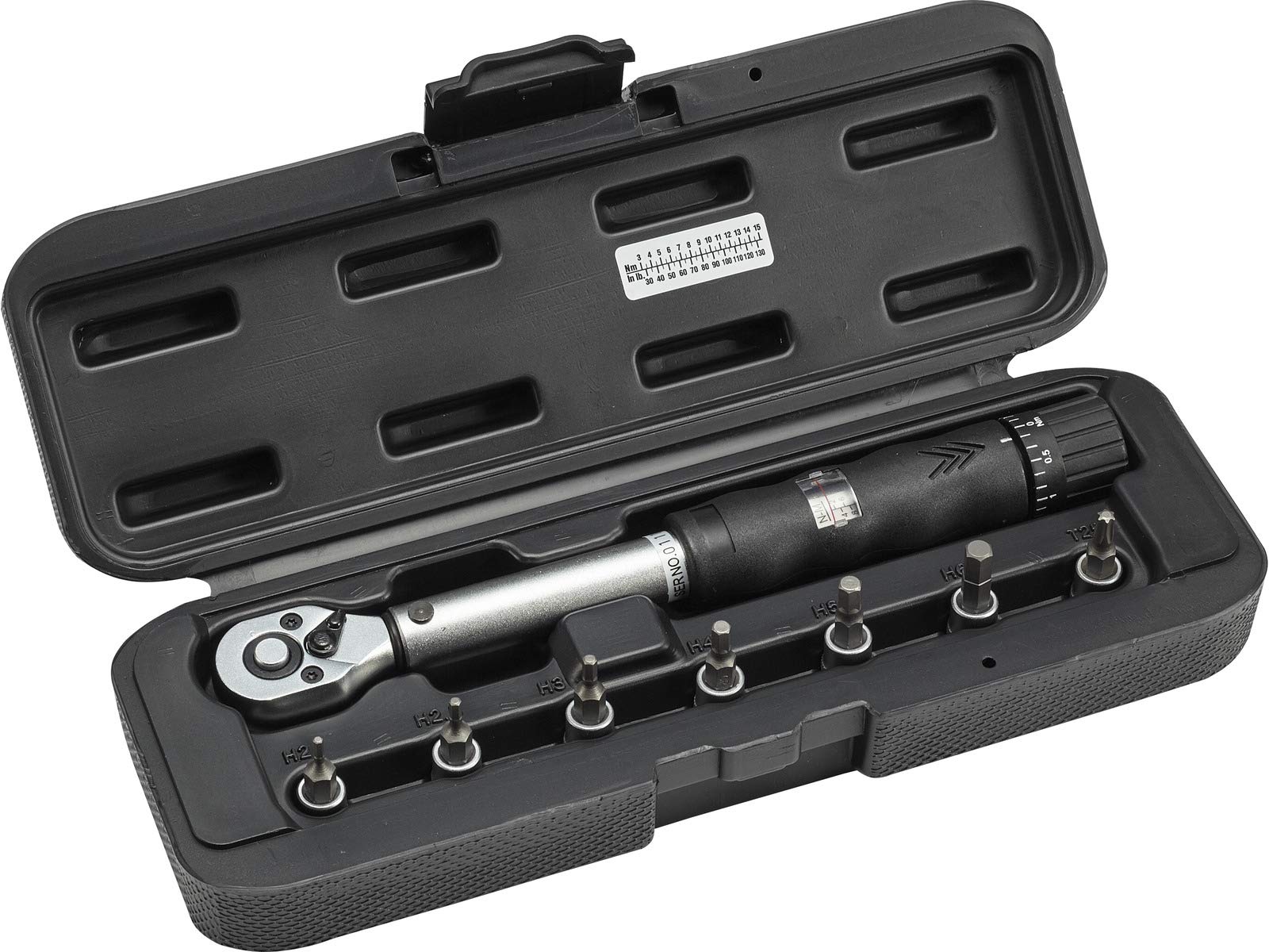 Voxom Torque Wrench Set WGr13 2 mm, 2, 3 mm, 4 mm, 5 mm, 6 mm, T25 2-14 Nm, 718000179 Tools, Black, One Size