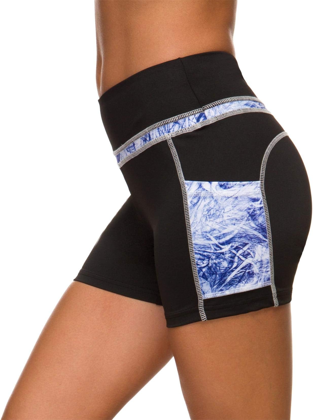 Flatik Womens Active Running Yoga Short Workout Shorts with Pocket