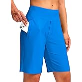 Viodia Women's 9" Long Swim Shorts Modest Swimsuits Bathing Suit Knee Length Bermuda Board Shorts for Women with Pocket