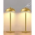 Moragin 2 Pack Gold Led Cordless Table Lamps Rechargeable,Cordless Touch Lamp Battery Operated-Waterproof-for Outdoor Patio/Restaurants/Home/Dinner