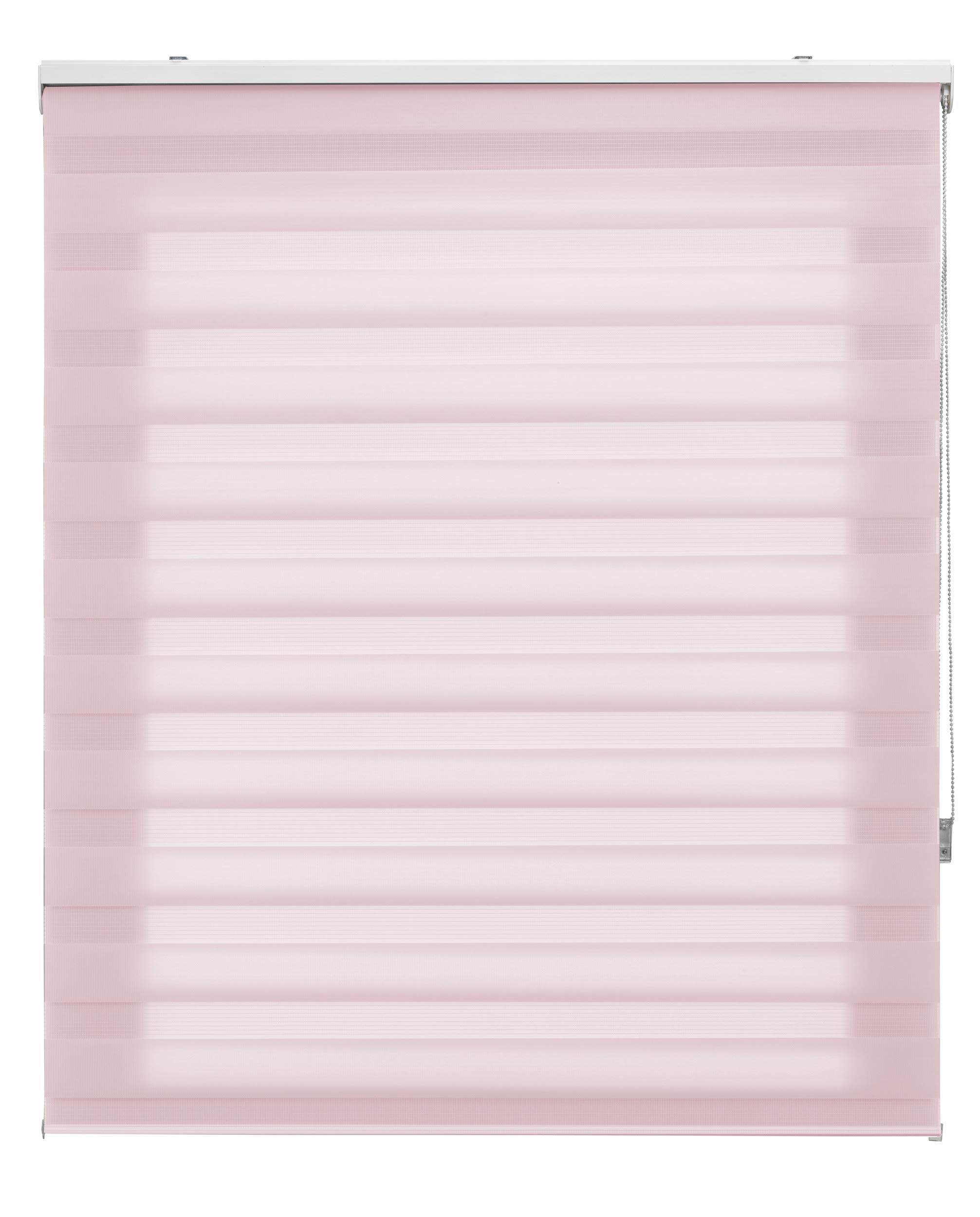 Blindecor | Night and Day Roller Blind to Measure | Double Layer | Pink | 90 x 180 cm (W x H) Fabric Size 87 x 175 cm | Window Blinds
