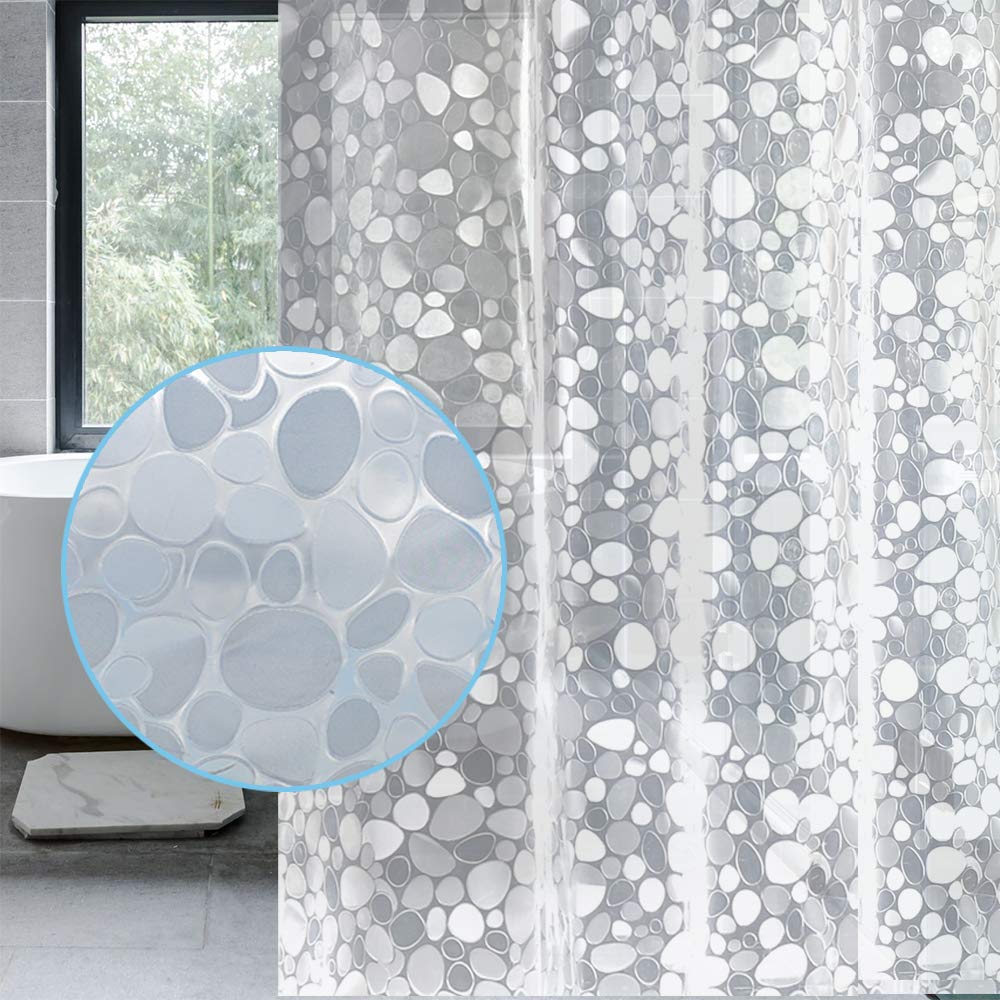 LEMON CLOUD Duschvorhang PEVA und Ployester PEVA Guijarro Transparente