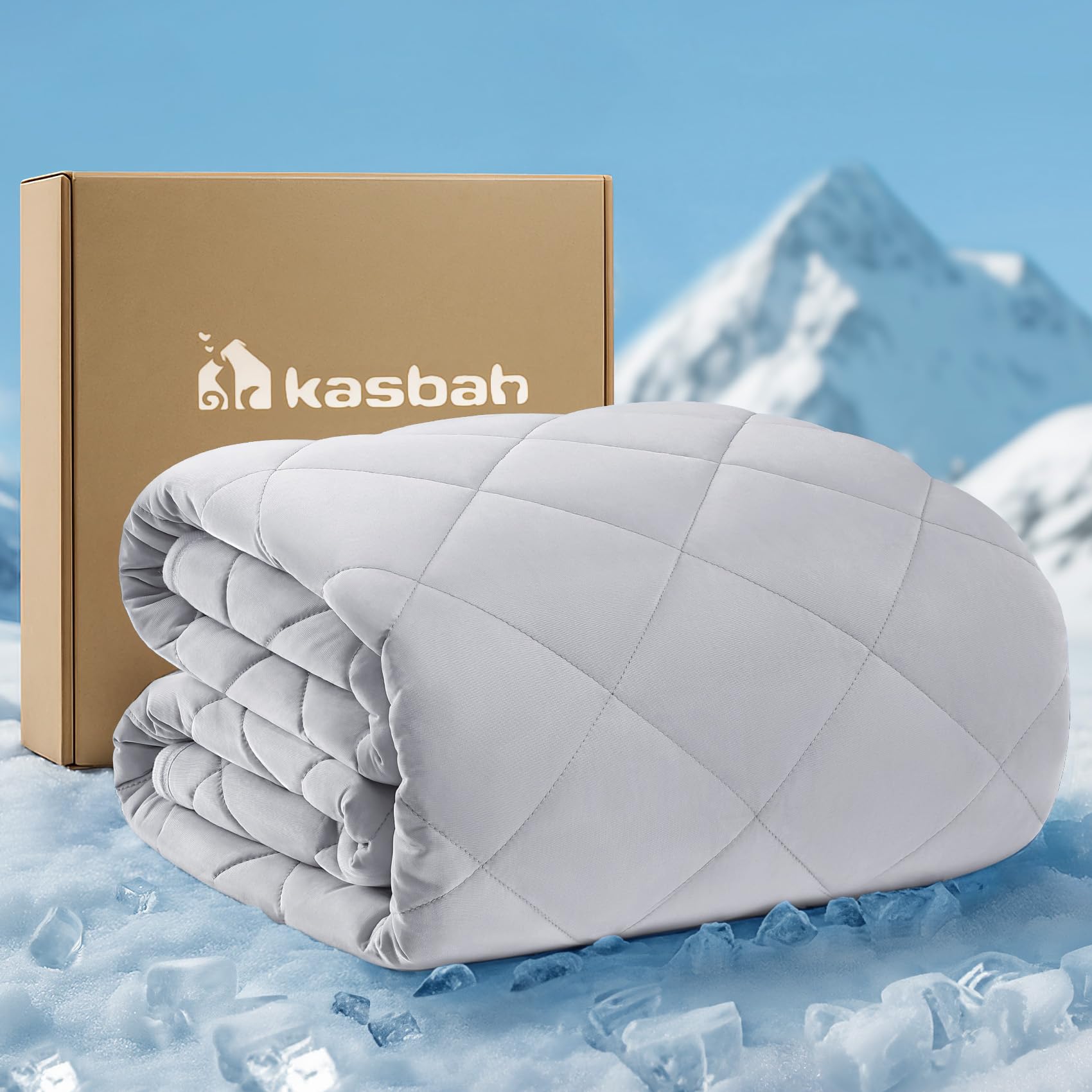 Photo 1 of KASBAH Cooling Blanket for Dogs Waterproof Dog Blanket for Couch Bed Car Seat Washable Pet Blankets Reversible Design (Cool,Warm) Q-MAX>0.5 Dog Cooling Mat in 3 Sizes for Small, Medium & Large Dogs