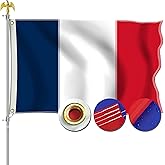 STREBAN French Flag 3x5 Outdoor - Heavy Duty Polyester France Flag with Sewn Stripes, Brass Grommets