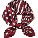 SHIROUYU 100% Mulberry Silk Scarf 21 "x 21" Square - Neck Scarf - Women Men Small Square Pocket Scarf - With Gift Packed