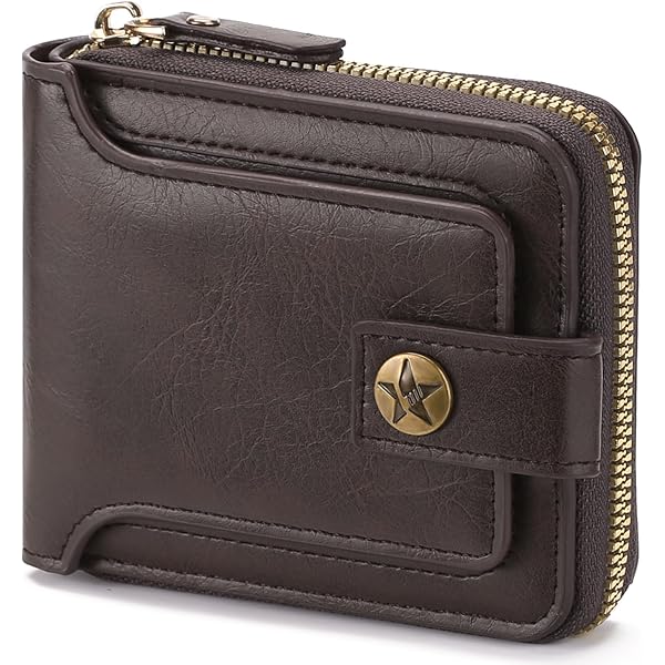 SUMGOGO Cartera Pequeña Para Mujer, Delgada, Plegable, Tarjetero Minimalista Con Borla, Con Cremallera, Bolsillo Para Monedas, Negro (Small-black), Small / 3