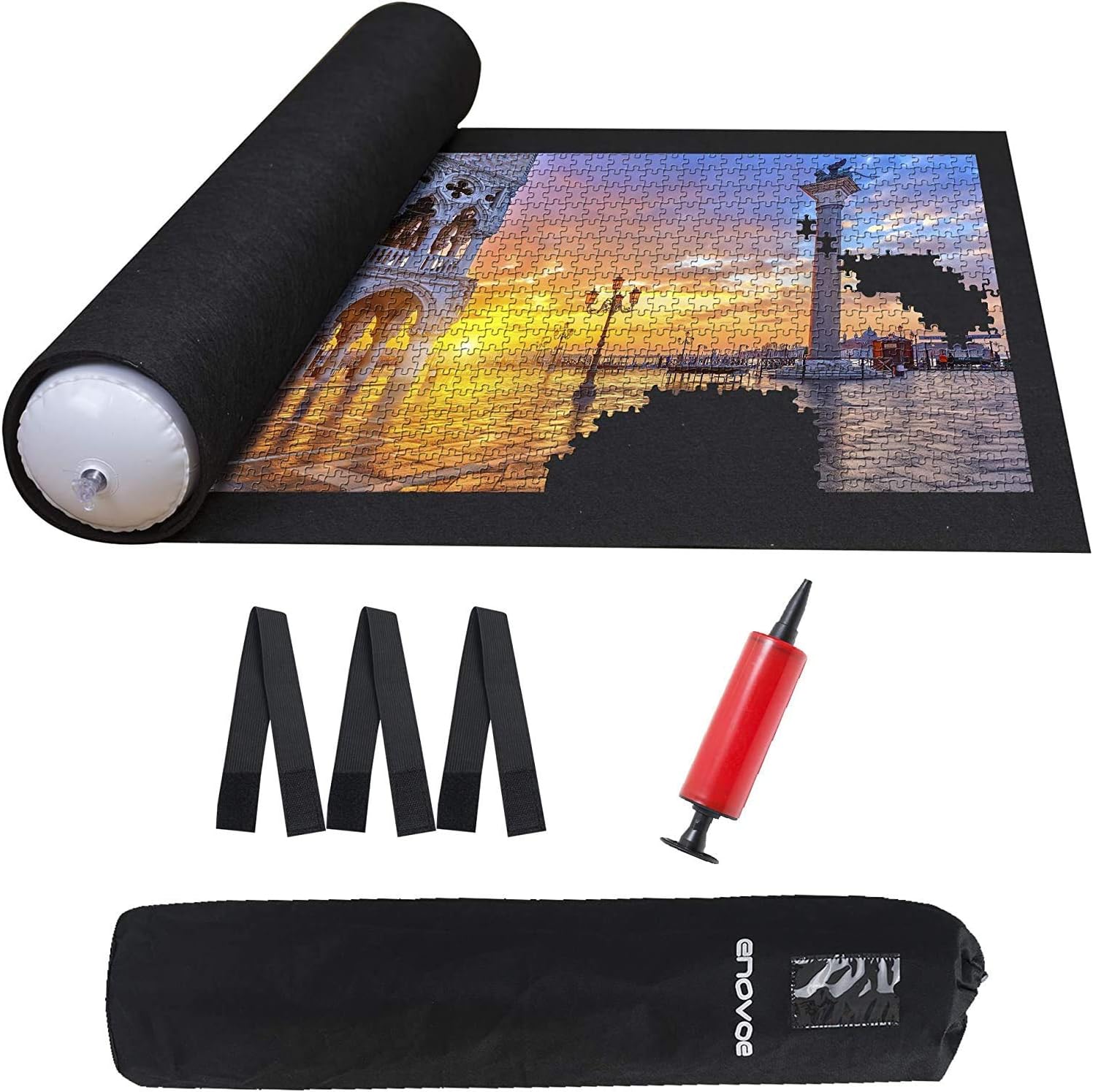 Enovoe Jigsaw Puzzle Mat Saver - Non-Skid, Portable, Puzzle Roll Up Storage Mats for 1000 Pieces or 2000 Piece Adult Puzzles: Toys & Games