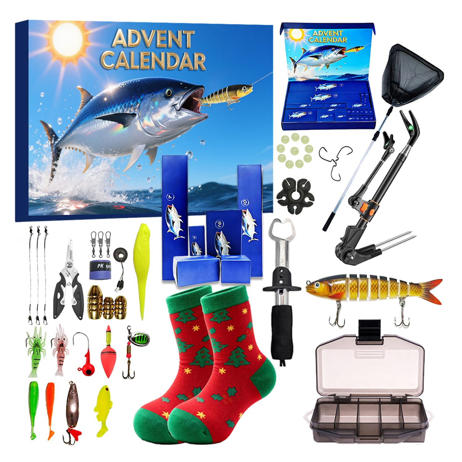 Fishing Advent Calendar 2025 Men,Mens Advent Calendar 2025 for Men,24 Days of Countdown for Adult Dad Brother Uncle Boyfriend Grandpa Fishing Lovers