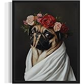 Pug Funny Bathroom Posters Black Humor Smell Pinch Nose Dog Poster Print Wall Art Animal Disgusting Smell Toilet Painting For Bathroom, Restroom, Room Decor Painting Gallery 16 (Pug, 11 x 14 inches, Unframed)