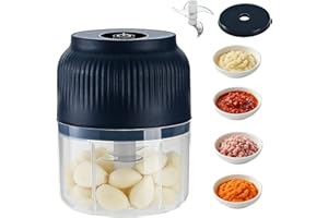 Household Electric Garlic Crusher, Cordless Multifunctional Mini Electric Garlic Chopper, 320ml Portable Rechargeable Food Ch