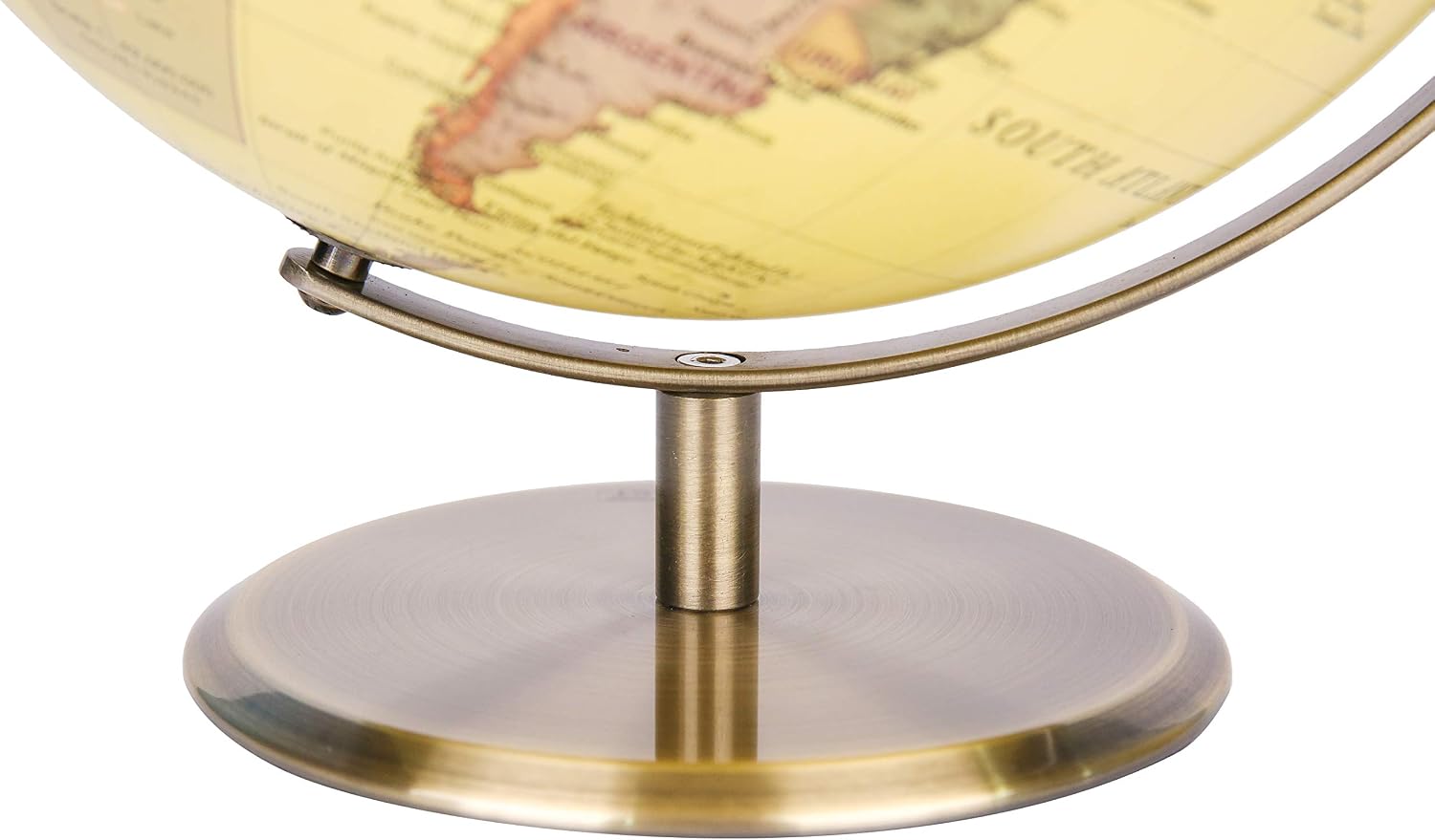 Exerz 30cm World Globe Antique Metal Arc and Base Bronzed colour, Large Rotating Earth Globe, Educational/Geographic - Image 5