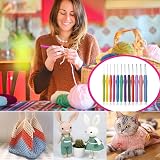 RealPlus 12 Pcs Full Size Crochet Hooks Set Ergonomic Handles Pink view 5