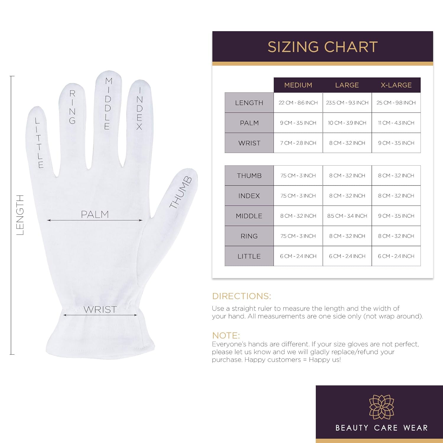 White Cotton Gloves for Dry Hands - Overnight Eczema Moisturizing Lotion Treatment - 20 Medium Jersey Glove Liners by Beauty Care Wear : Beauty