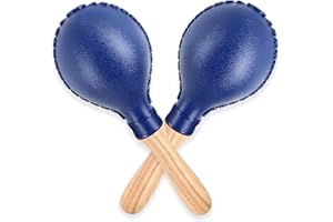 EASTROCK Maracas Hand Percussion Rattles Sand Hammer Percussion Instrument Black Professional Maracas with ABS Shells and Woo