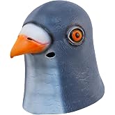 Three Dogs Party Funny Blue Pigeon Mask Animal Head Mask for Halloween Costume Adult Latex Mask, Green, X-Large