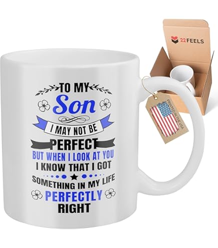 Amazon.com: 22Feels To My Son Mug Gift For Sons From Mom Dad Best