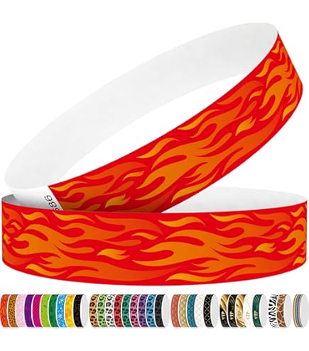 thumbnail image 2 of Epakh 600 Pcs Paper Wristbands Neon Wrist Bands Waterproof Handbands For Events Lightweight Concert Wristbands Neon Colored Adhesive Wrist Band For Party (Dazzling Red 2 of 14