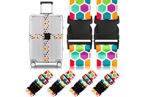 Gutsdoor Adjustable Travel Luggage Strap Suitcase Belt Travel Bag Accessories 1.96 in W x 6.23 ft L (4 Pack)