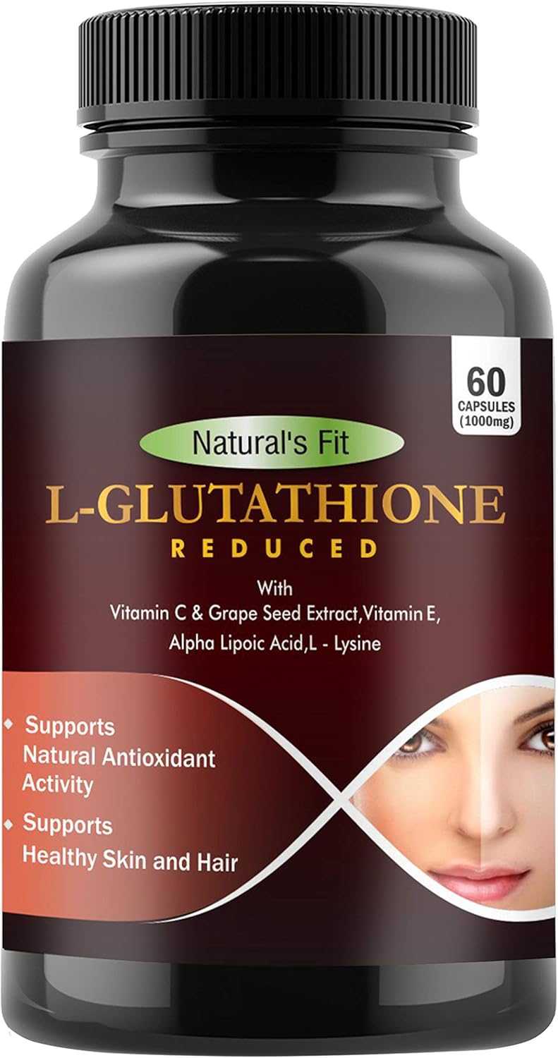 Naturals Fit L-Glutathione with Grape Seed, Vitamin C and Biotin for Men and Women, 1000 mg (60 Capsules)