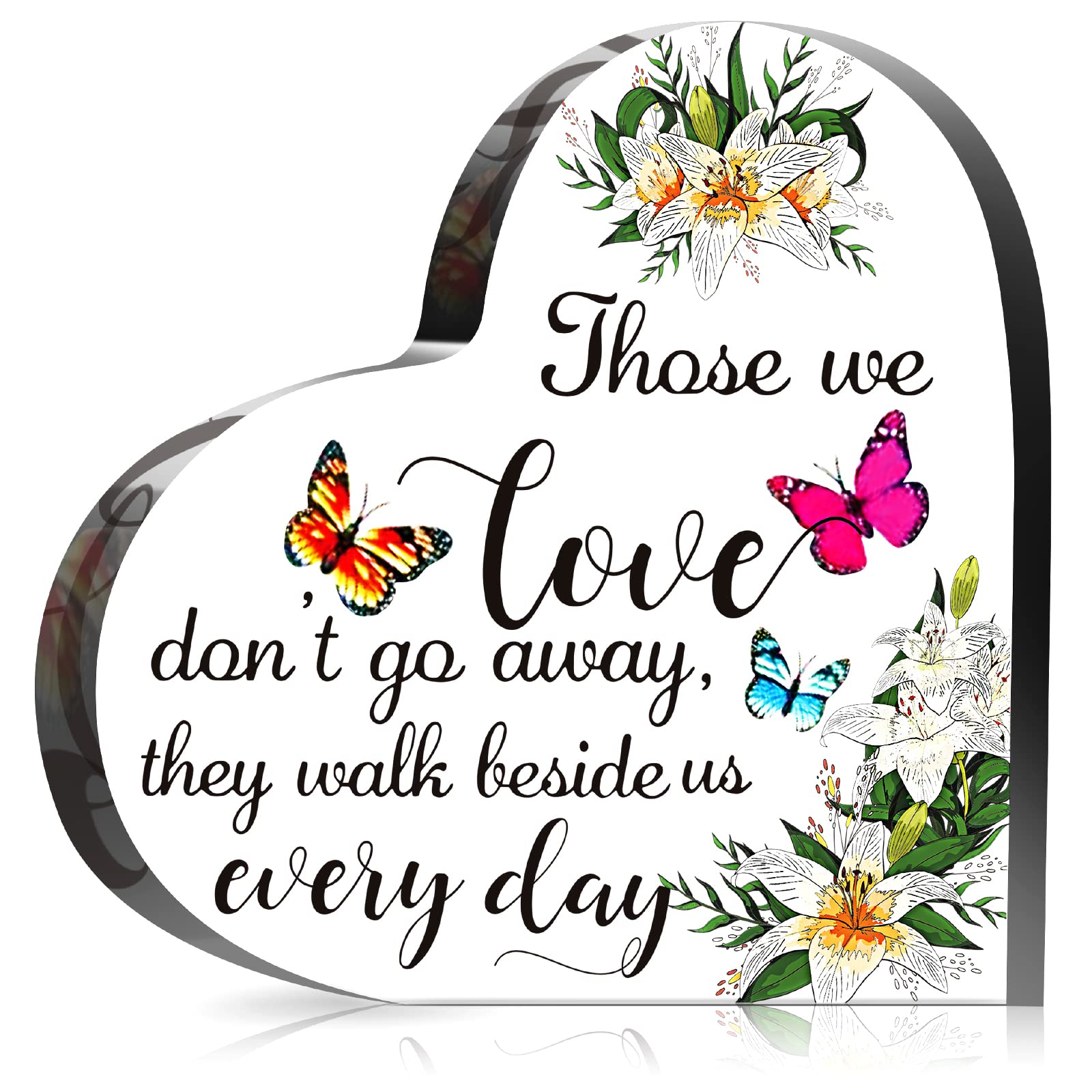 Photo 1 of Blulu Crystal Glass Heart Memorial Gift Memorial Bereavement Gift Sympathy Condolence Decorations Sympathy Table Decorations for Loss of Loved One Table Centerpieces Remembrance(6 x 6 Inches,Romantic)