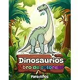 Libro de colorear dinosaurios para niños de 3 a 8 Años: 50 páginas para pintar animales jurásicos en paisajes alucinantes (Li