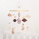 Promise Babe Baby Wind Chimes Moon Stars Mobile Handmade Crochet Wood view 6