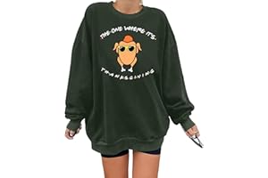 YI XIANG RAN Thanksgiving Sweatshirt Women Friends Turkey T-Shirt: Friendsgiving Long Sleeve Turkey Giving Pullover Tops