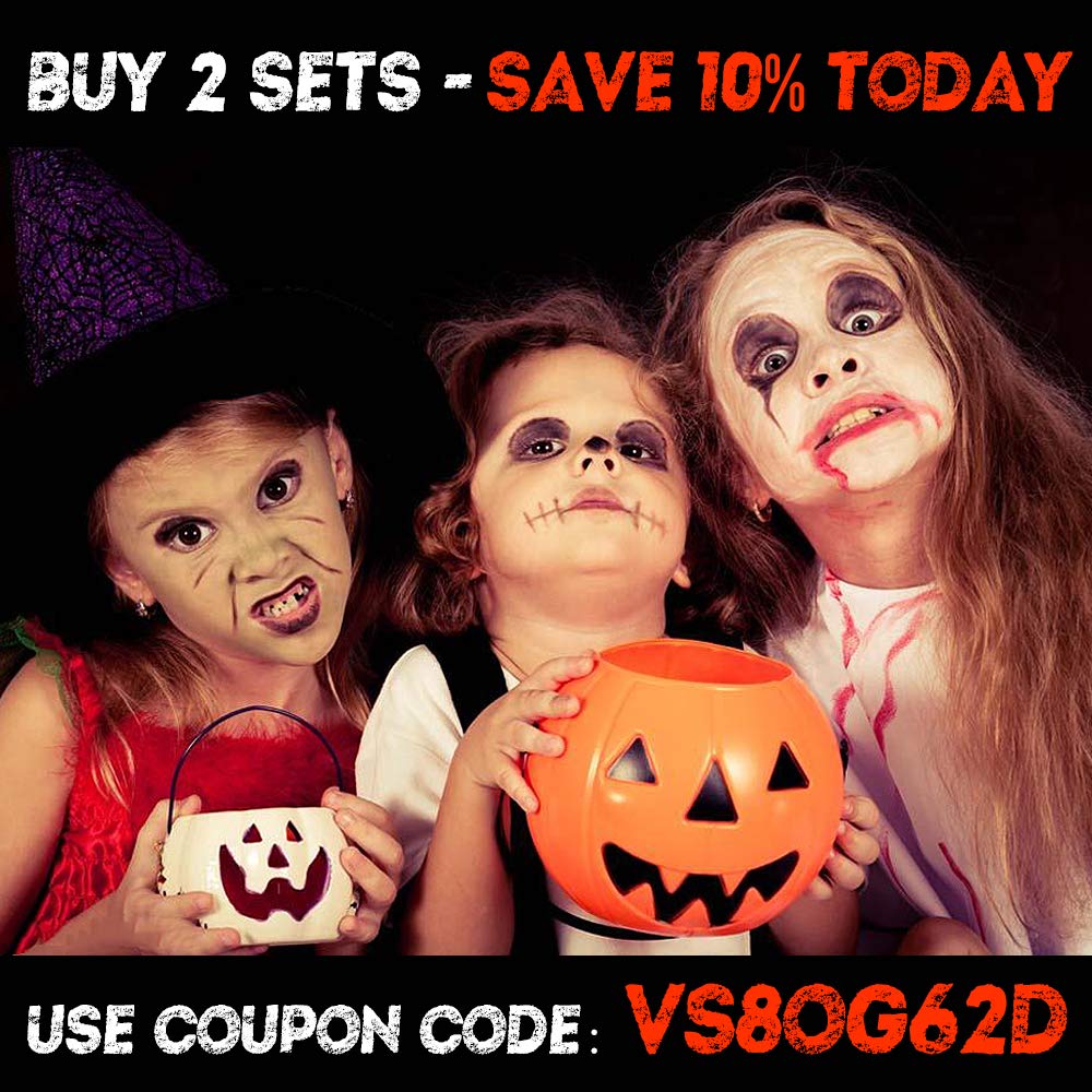 Mieutoy Face Paint Set - 16 Color Washable Eco-friendly Body Paint Make-up Oil Painting Palette Color Panels with 3 Brushes, 2 Stickers, Halloween Decorations for Adults & Kids Party