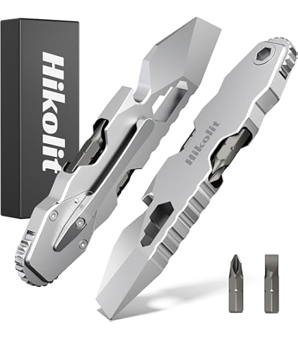 Hamans EDC Pry Bar Multi Tool Titanium With Bottle Opener Wrench Prybar Screwdriver Pocket Clip Function 4.3" EDC Crowbar Gear