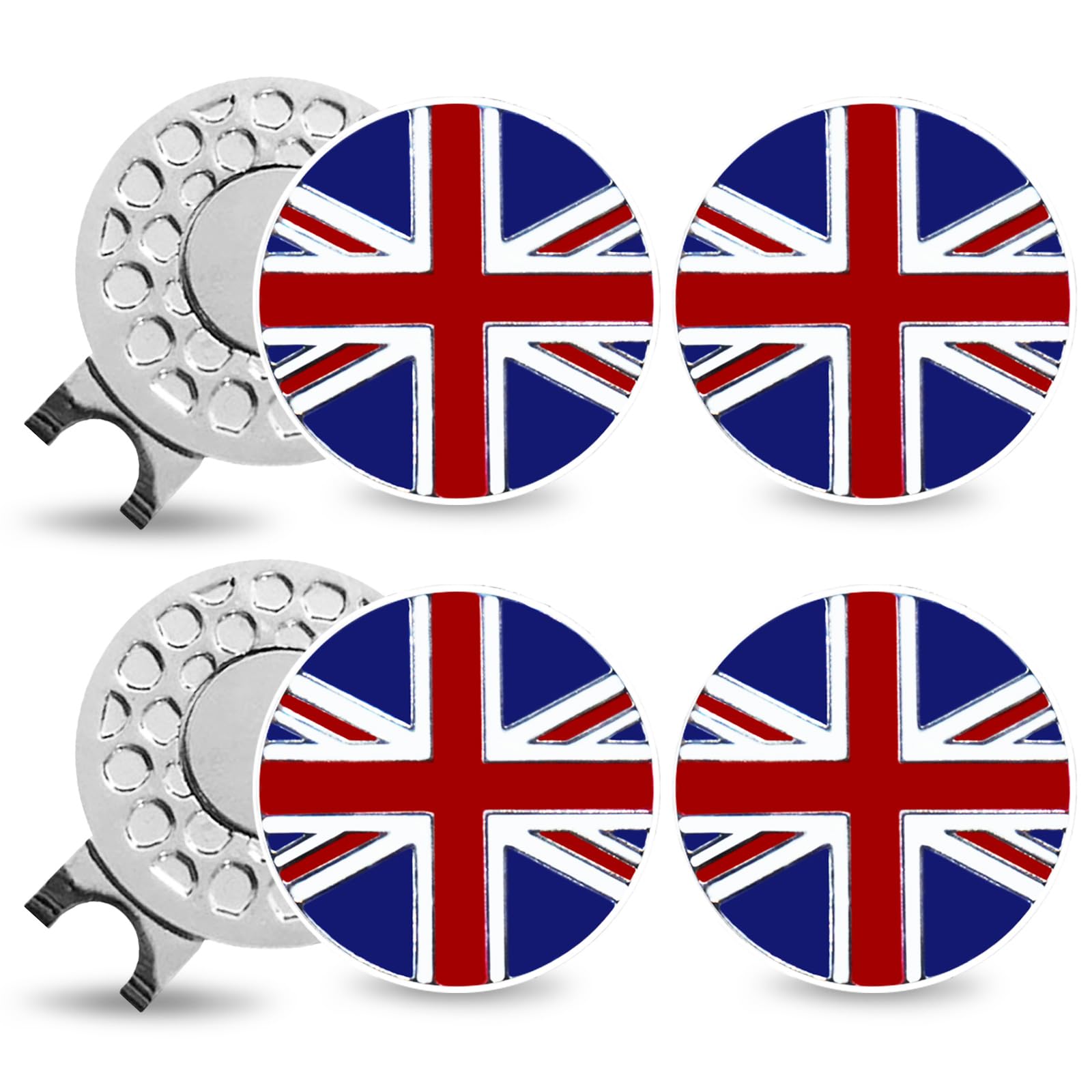 FINGER TEN Golf Hat Clip with Ball Marker Magnetic Value Gift Set, Alignment Clips Attaches Easily to Hat Caps Belt Fashion Pattern Training Aids Accessories for Men Women Durable Removable (Style 1)