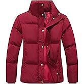 GIMECEN Women's Winter Coat Full-Zip Down Jacket Waterproof Puffer Coat Warm Parkas Long Sleeve Outerwear