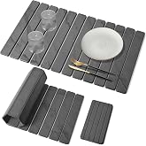 Extra Large Stone Dish Drying Mat for Kitchen Counter, 28"&times;16" | Marble Dish Drying Mat with 8"x 4" Coasters, Non - Slip Collapsible Absorbent Mat for Multi - Purpose, Match Any Countertop