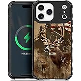 NONMY Magnetic for iPhone 17 Pro Max Case, Compatible with MagSafe, TPU Bumper and Hard PC Pattern Back Case Hunting Deer Forest USA Flag