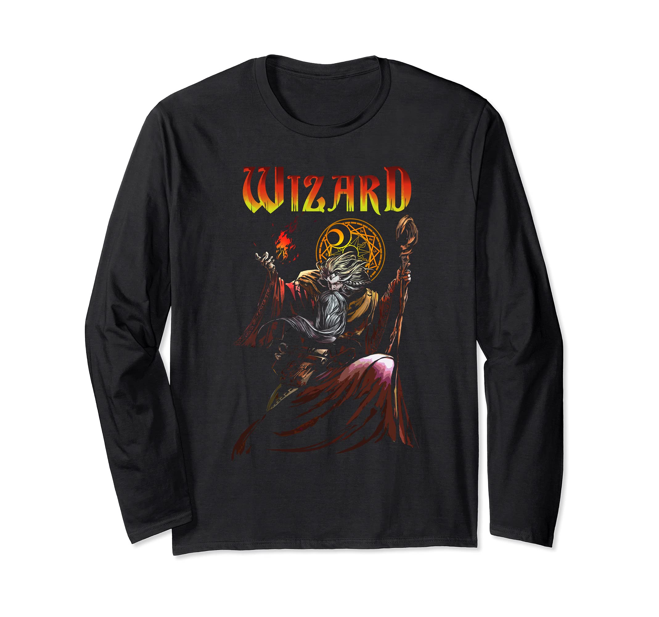 Wizard Magic Fantasy RPG D20 Roleplaying Tabletop Gamer Long Sleeve T-Shirt