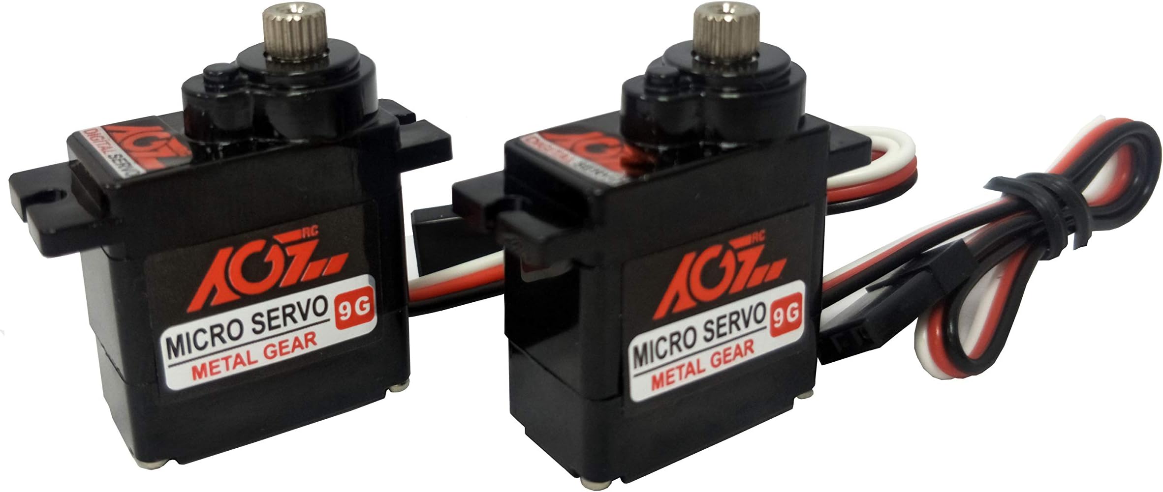 AGFrc Micro Servo 9g Servo Motor Kit - Digital 11g Metal Gear Mini Servo for RC Helicopter Airplane Boat Controls(2 Pcs)