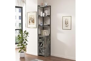 LDTTCUK Corner Cabinet, 7-Tier Corner Shelf with Drawer, 72" Tall Corner Bookshelf Corner Display Storage Cabinet for Living Room, Bedroom, Office, Small Space, Grey